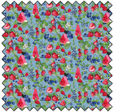 Sweet Summer Berry Blossoms-BLUE (Sold By 1/2 Meter)